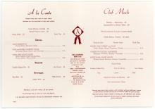Erie Lackawanna dining car menu, 1960s