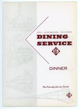 Erie Lackawanna dining car dinner menu, March 3, 1962