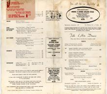Erie Lackawanna dining car dinner menu, December 1964