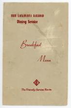 Erie Lackawanna dining car breakfast menu, July 1967