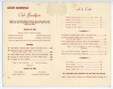 Erie Lackawanna dining car breakfast menu, July 1967