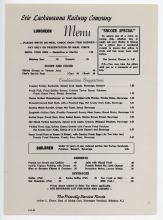 Erie Lackawanna dining car luncheon menu, August 15, 1968