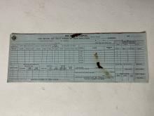 Pad of Erie Railroad time and delay report of train employees, unused, May 1958