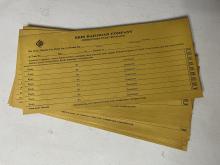 Stack of Erie Railroad conductor's ticket envelopes, unused, September 1959