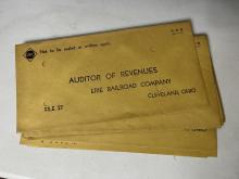 Stack of Erie Railroad auditor of revenues envelopes, unused, January 1955