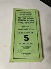 Erie Lackawanna New York & Scranton Divisions employee timetable 5, effective Sunday, October 30, 1966