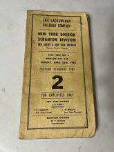 Erie Lackawanna New York & Scranton Divisions employee timetable 2, effective Sunday, April 25, 1965