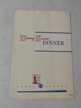 Erie Railroad dinner menu, June 14, 1946 (including handwritten revisions and memo regarding ordering of new menus)