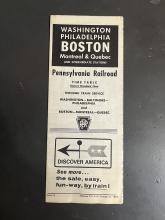 Pennsylvania Railroad Washington-Baltimore and Philadelphia-Boston-Montreal-Quebec timetable, October 31, 1965