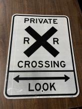 Private Railroad Crossing Sign