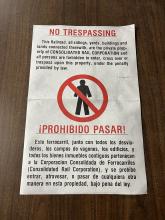 Conrail No Trespassing Poster / Sign