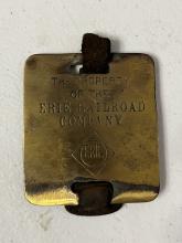 Erie Railroad brass baggage tag